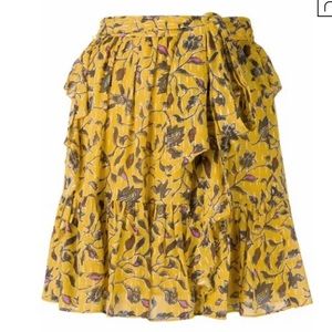 Ulla Johnson Zea Floral Print Skirt In Yellow